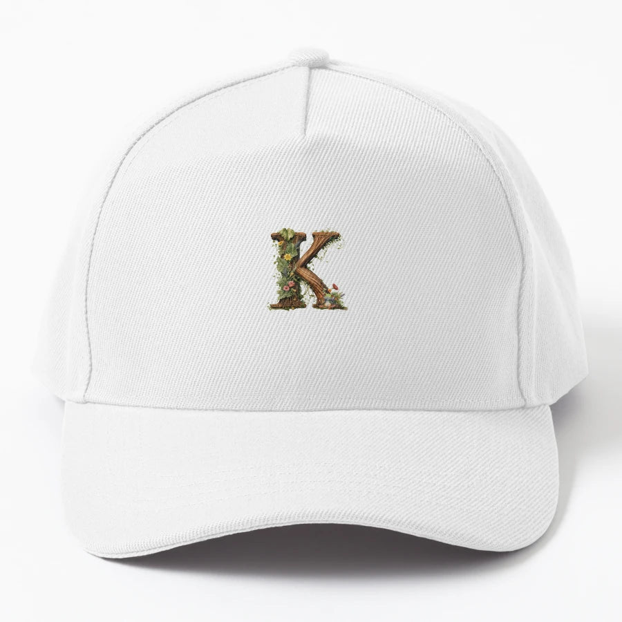 Letter K Cute Frog Denim Baseball Cap - Vintage Aesthetic - Snapback, Trucker Hat, Dad Hat, Denim Baseball Cap