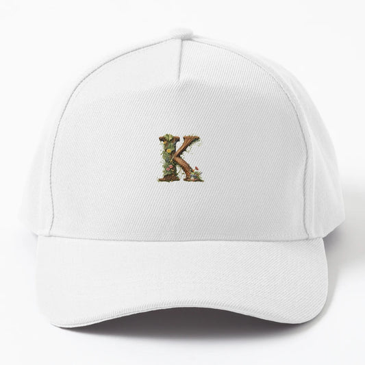 Letter K Cute Frog Denim Baseball Cap - Vintage Aesthetic - Snapback, Trucker Hat, Dad Hat, Denim Baseball Cap
