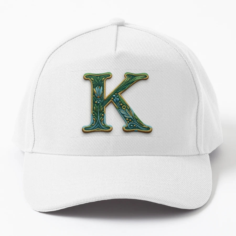 K Monogram 02 New Era Snapback - Structured Unique Art - Snapback, Trucker Hat, Dad Hat, Denim Baseball Cap