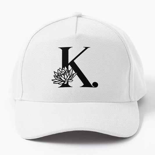 K Floral Monogram New Era Snapback - Vintage Aesthetic - Snapback, Trucker Hat, Dad Hat, Denim Baseball Cap
